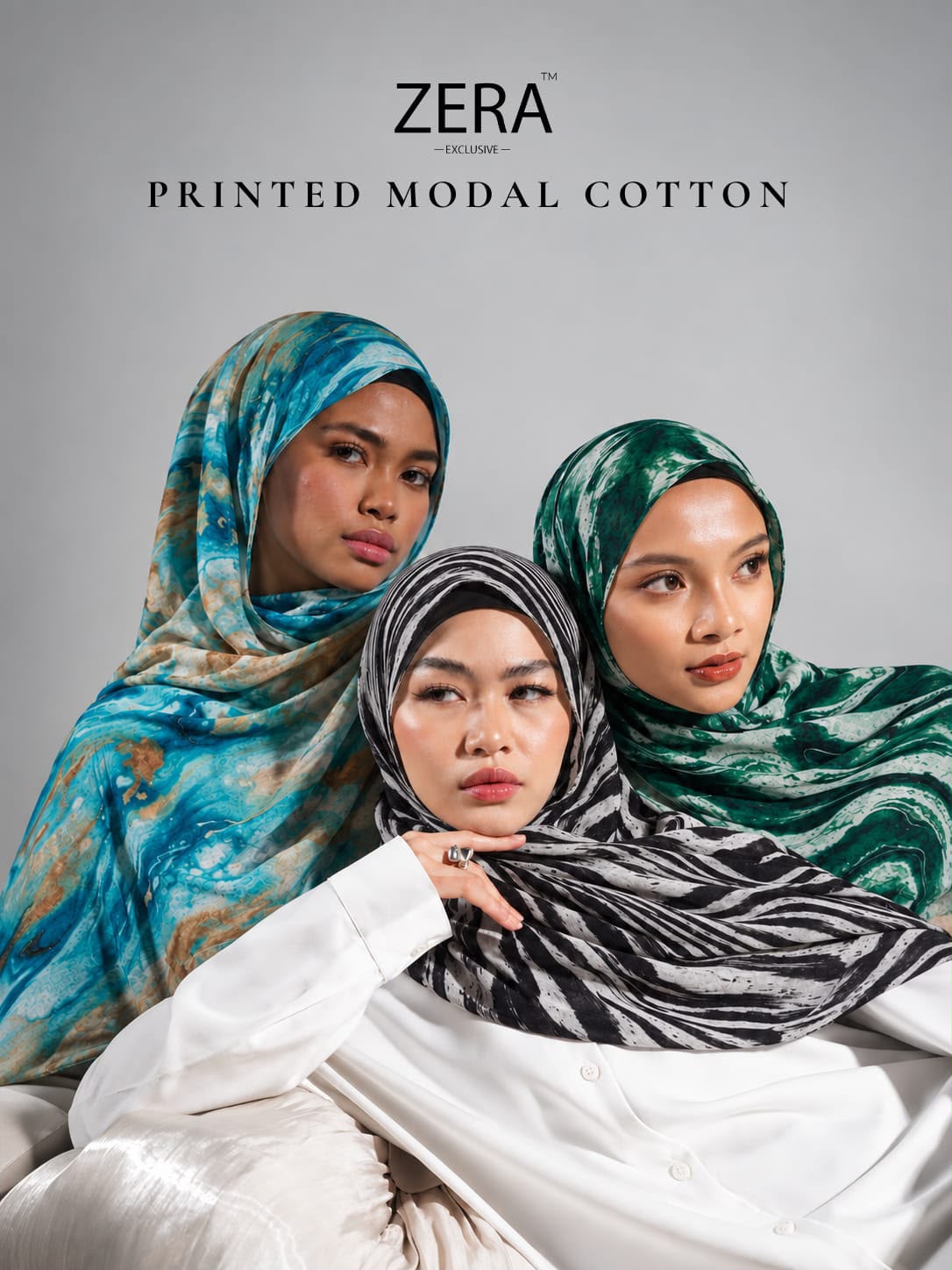 Printed Modal Cotton — Blue