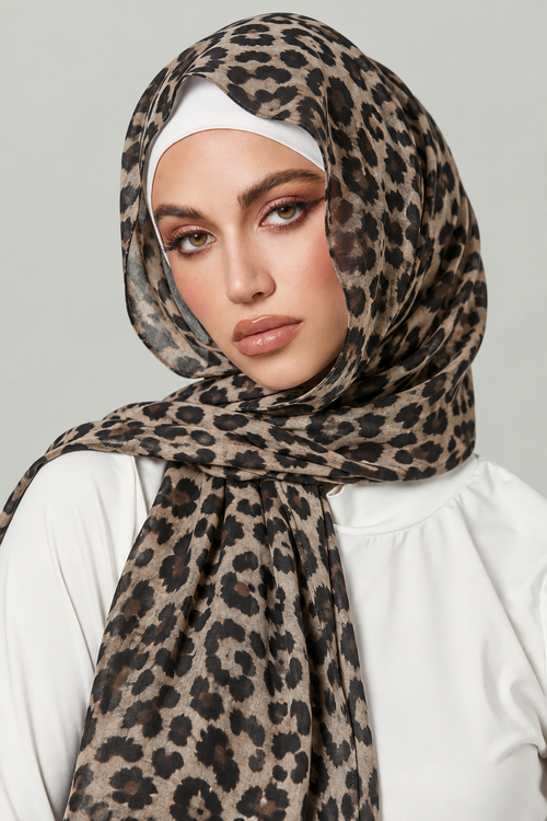 Animal Printed Modal Cotton Hijab — Front Image