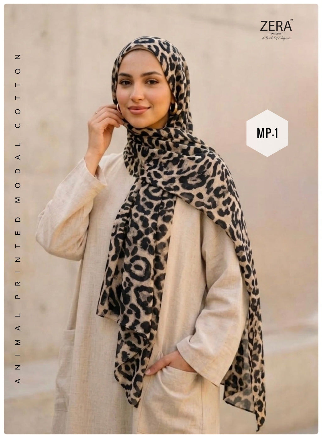 Animal Printed Modal Cotton Hijab — MP-1