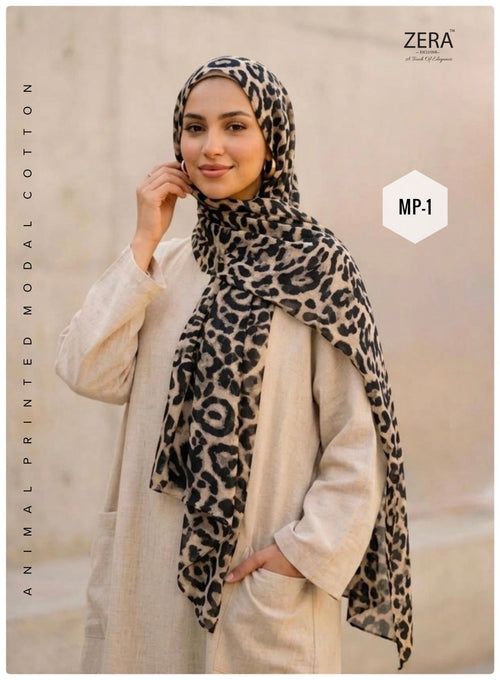 Animal Printed Modal Cotton Hijab — MP-1