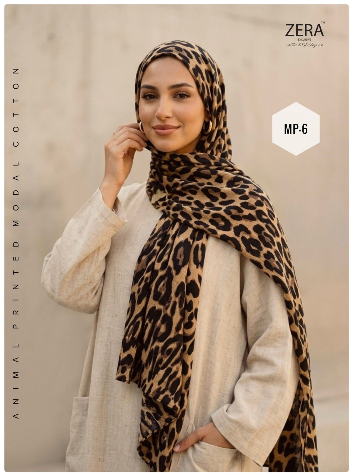 Animal Printed Modal Cotton Hijab — MP-6