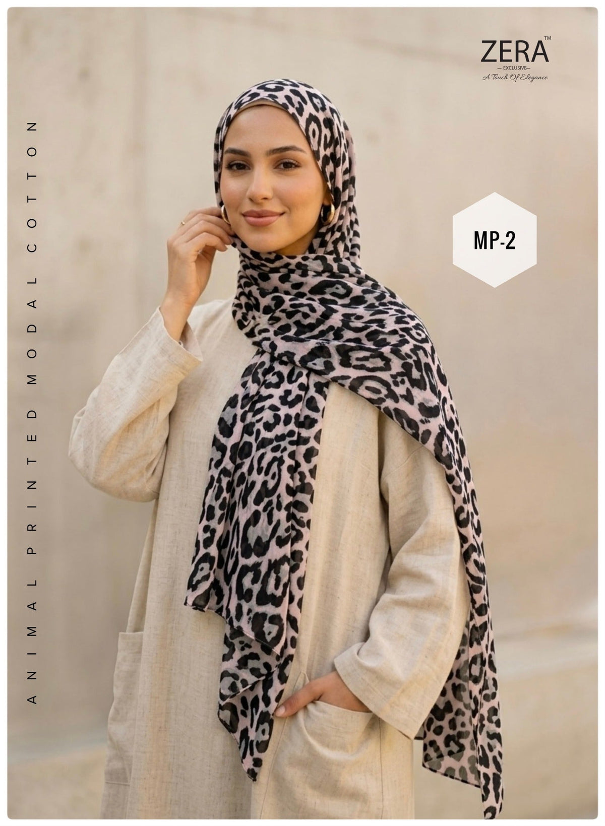Animal Printed Modal Cotton Hijab — MP-2