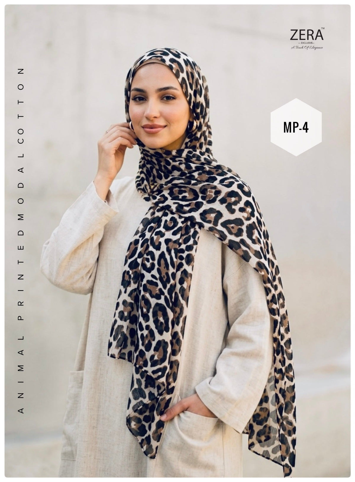 Animal Printed Modal Cotton Hijab — MP-4