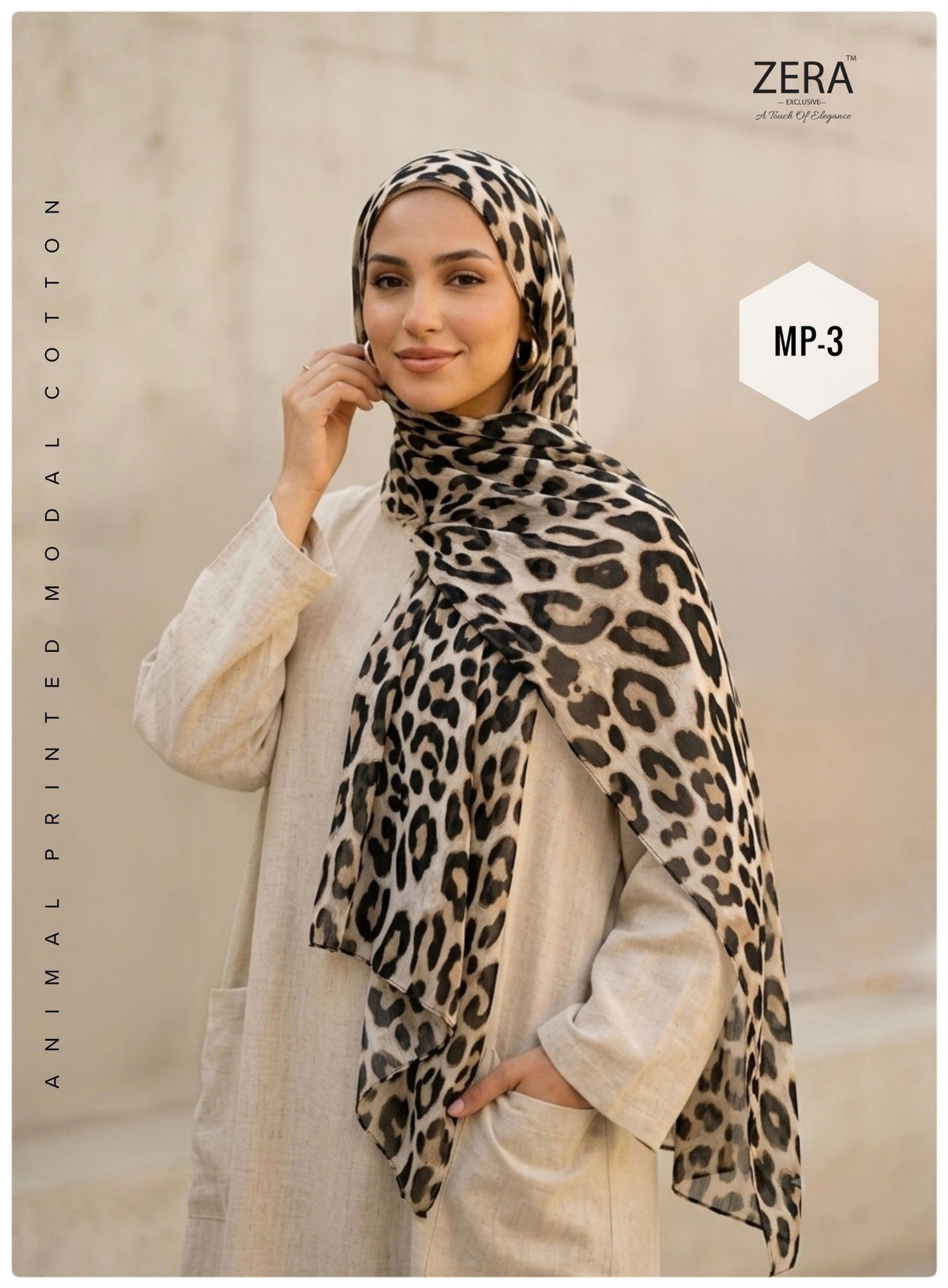 Animal Printed Modal Cotton Hijab — MP-3
