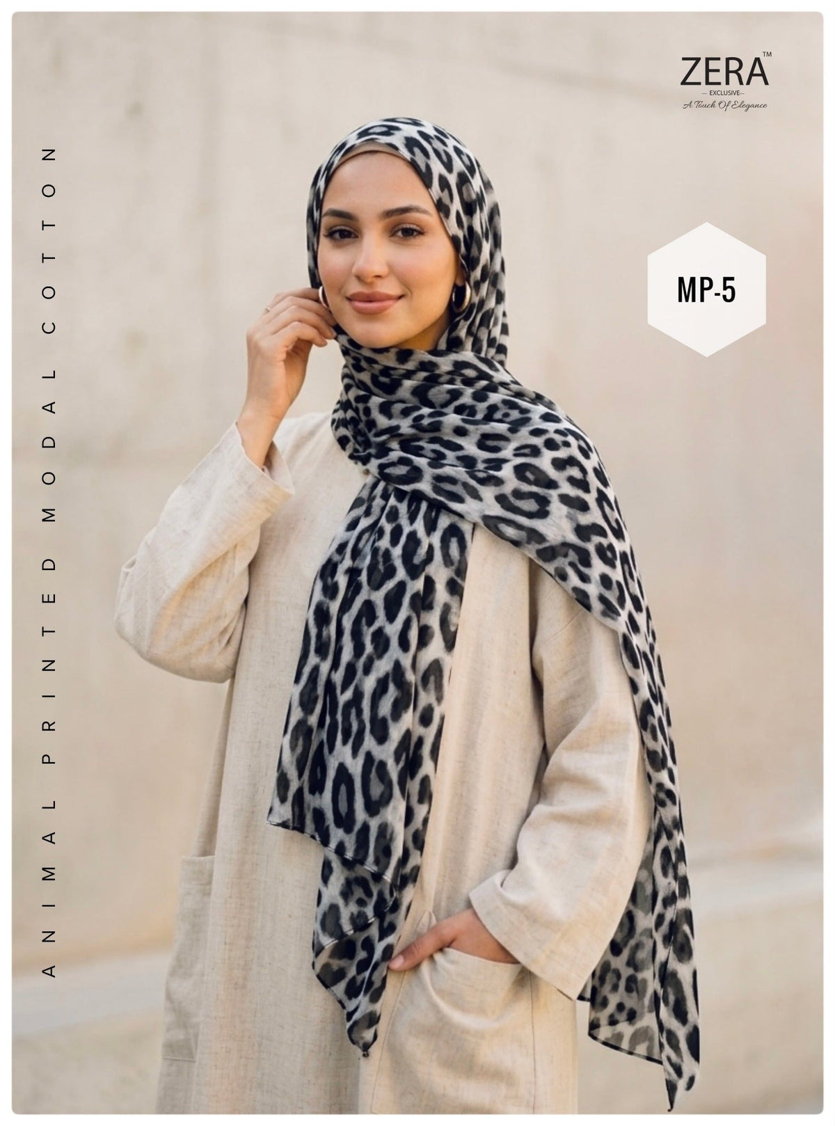Animal Printed Modal Cotton Hijab — MP-5